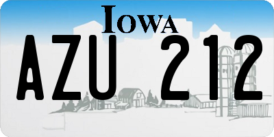 IA license plate AZU212
