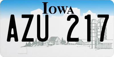 IA license plate AZU217