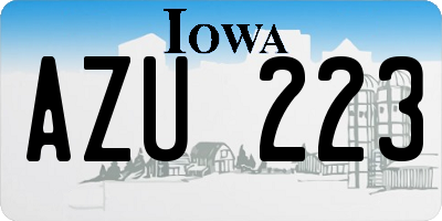 IA license plate AZU223