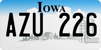 IA license plate AZU226