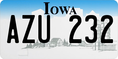 IA license plate AZU232