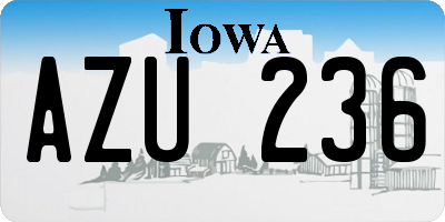 IA license plate AZU236