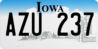 IA license plate AZU237