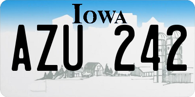 IA license plate AZU242