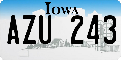 IA license plate AZU243