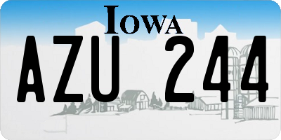 IA license plate AZU244