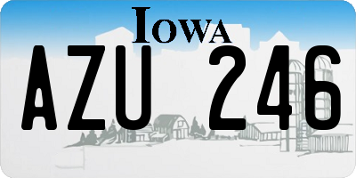 IA license plate AZU246