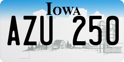 IA license plate AZU250