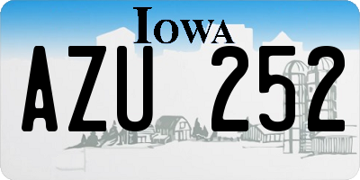 IA license plate AZU252
