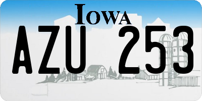 IA license plate AZU253