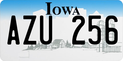 IA license plate AZU256