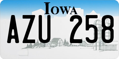 IA license plate AZU258