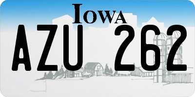 IA license plate AZU262