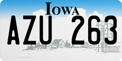 IA license plate AZU263