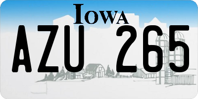 IA license plate AZU265