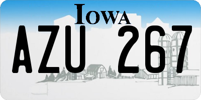 IA license plate AZU267