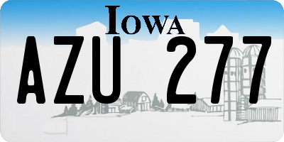 IA license plate AZU277
