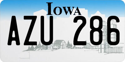 IA license plate AZU286