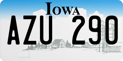 IA license plate AZU290