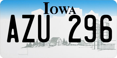 IA license plate AZU296