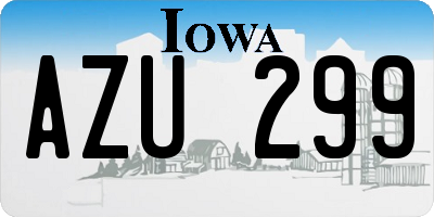 IA license plate AZU299