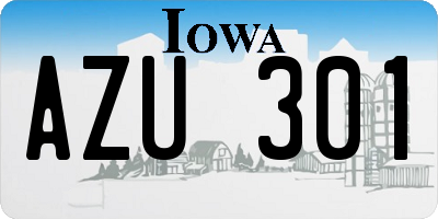 IA license plate AZU301