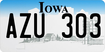 IA license plate AZU303