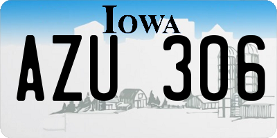 IA license plate AZU306