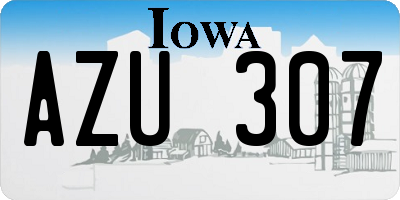IA license plate AZU307