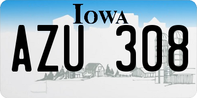 IA license plate AZU308