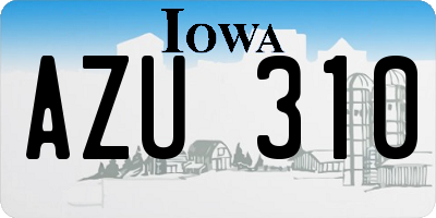 IA license plate AZU310