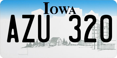 IA license plate AZU320