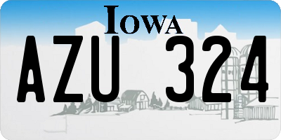 IA license plate AZU324