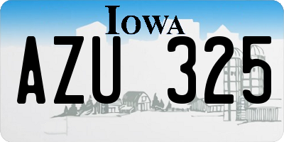 IA license plate AZU325
