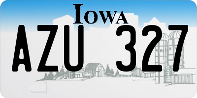IA license plate AZU327