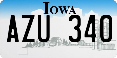 IA license plate AZU340