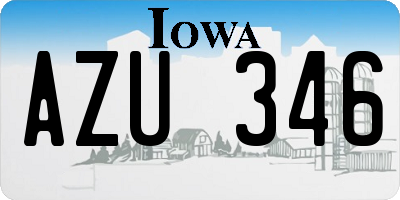 IA license plate AZU346
