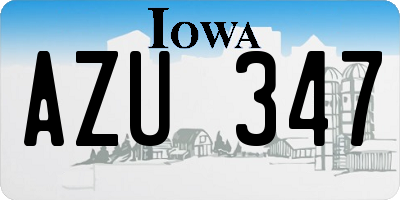 IA license plate AZU347