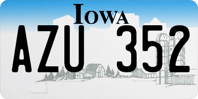 IA license plate AZU352