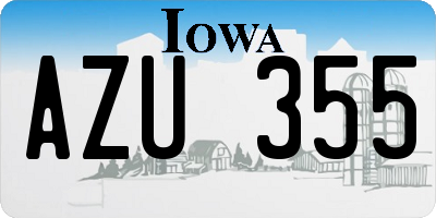 IA license plate AZU355