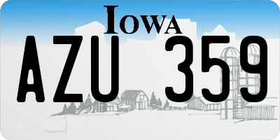 IA license plate AZU359