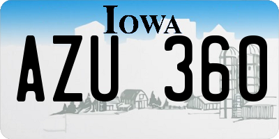 IA license plate AZU360
