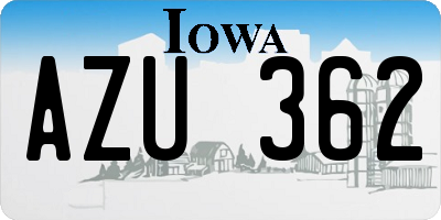 IA license plate AZU362