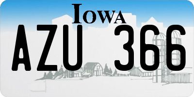 IA license plate AZU366
