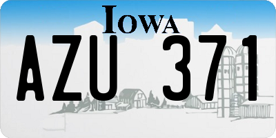 IA license plate AZU371