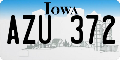 IA license plate AZU372