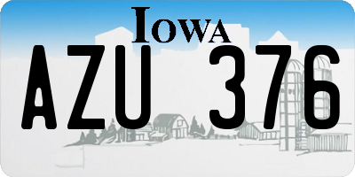 IA license plate AZU376