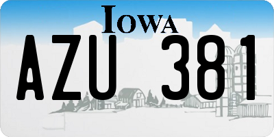 IA license plate AZU381