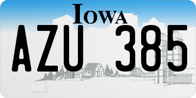 IA license plate AZU385