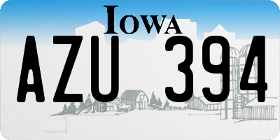 IA license plate AZU394